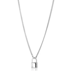 ZINZI zilveren gourmet ketting 45cm met trendy slotje als bedel 40-45cm ZIC2354
