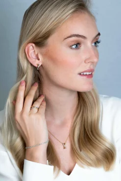 ZINZI zilveren hanger cross-over bicolor met witte zirconia's 15mm ZIH2234 (zonder collier)