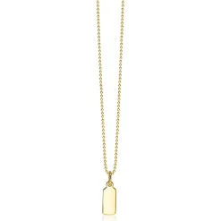 ZINZI zilveren hanger geel verguld glad rechthoek ZIH2344G (zonder collier)