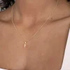 ZINZI zilveren hanger geel verguld kruisje ZIH2082G (zonder collier)