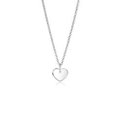 ZINZI zilveren hanger glad hart 12mm voor gravure ZIH2346-12 (zonder collier)