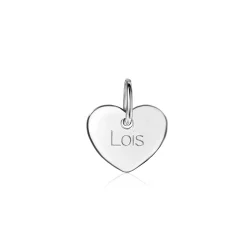 ZINZI zilveren hanger glad hart 12mm voor gravure ZIH2346-12 (zonder collier)