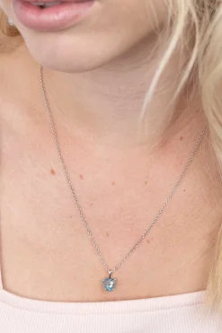 ZINZI zilveren hanger hartje turquoise blauw ZIH2071T (zonder collier)