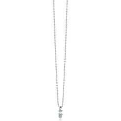 ZINZI zilveren hanger kruisje rond wit ZIH1821 (zonder collier)