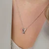 ZINZI zilveren hanger kruislings wit ZIH1625 (zonder collier)