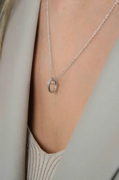 ZINZI zilveren hanger met witte zirconia's om je oorbedels aan te hangen ZIH2CH