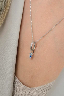 ZINZI zilveren hanger met witte zirconia's om je oorbedels aan te hangen ZIH2CH