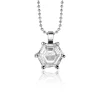 ZINZI zilveren hanger met zeshoekige witte zirconia 15mm ZIH2259 (zonder collier)
