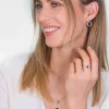 ZINZI zilveren hanger 32mm druppelvorm zwart witte zirconia's ZIH1947 (zonder collier)