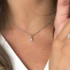 ZINZI zilveren hanger rond staafje wit ZIH1822 (zonder collier)