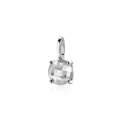 ZINZI zilveren hanger rond wit ZIH2072 (zonder collier)