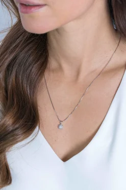 ZINZI zilveren hanger rond wit ZIH2074 (zonder collier)