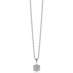 ZINZI zilveren hanger rond wit ZIH2074 (zonder collier)