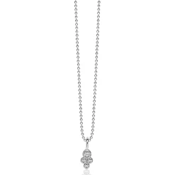ZINZI zilveren hanger rond wit ZIH1829 (zonder collier)