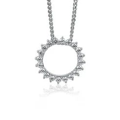 ZINZI zilveren hanger zon wit 18mm ZIH1883 (zonder collier)