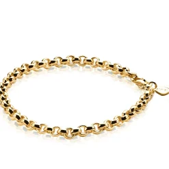 ZINZI zilveren jasseron armband geel verguld 5mm breed 19cm ZIA1009G