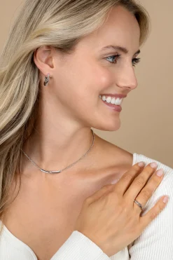 ZINZI zilveren jasseron schakelketting met luxe twist hanger met knoop en witte zirkonia's 42-45cm ZIC2680