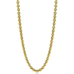 ZINZI zilveren ketting 45cm in14K geelverguld met ronde schakels 5mm breed ZIC2239G