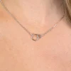 ZINZI zilveren ketting 45cm met verbonden hart en rondje ZIC2811