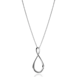 ZINZI zilveren ketting 60cm met grote gestileerde Infinity-hanger 52mm ZIC2675
