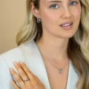 ZINZI zilveren ketting 42–45cm met luxe cross-over hanger (16mm) bezet met witte zirkonia's ZIC1790