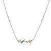 ZINZI zilveren ketting 42–45cm met sierlijk bicolor takje met bladeren ZIC2740