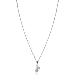 ZINZI zilveren ketting 42-45cm  met hanger met drie druppelvormen ZIC2746
