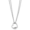 ZINZI zilveren ketting 45cm met een luxe hart van 14mm bezet met witte zirconia's, trendy aan de ketting verbonden 40-45cm ZIC2507