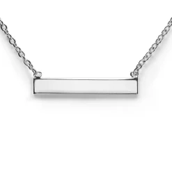 Zinzi zilveren ketting 45cm met glanzend plaatje om te graveren ZIC2344