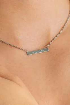 Zinzi zilveren ketting 45cm met glanzend plaatje om te graveren ZIC2344