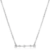 ZINZI zilveren ketting 45cm met staafje rond vierkant driehoek wit ZIC2043