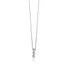 ZINZI zilveren ketting 45cm met hanger rond wit ZIC1443