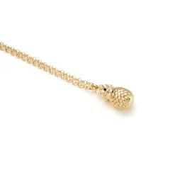 ZINZI zilveren ketting geel verguld ananas 42-45cm ZIC1699G