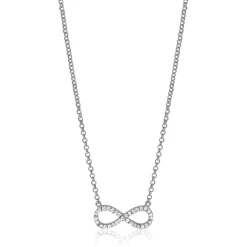 Zinzi zilveren ketting Infinity wit 42-45cm ZIC1065