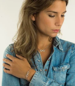Zinzi zilveren ketting Infinity wit 42-45cm ZIC1065