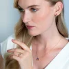 ZINZI zilveren ketting 14K geel verguld 12mm ronde hanger regenboog ZIC2172