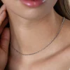 ZINZI zilveren ketting met glinsterende gedraaide schakels 1,9mm breed 43-45cm ZIC2585