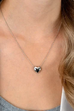 ZINZI zilveren ketting met luxe groot hart (15mm) 40-45 cm ZIC2672