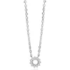 ZINZI zilveren ketting met ronde hanger (8mm) bezet met witte zirkonia’s in verfijnde chatonzetting 42-45cm ZIC2870