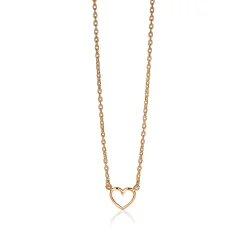ZINZI zilveren ketting rosé verguld open hartje 40-43cm ZIC1420R