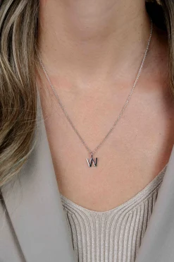 ZINZI zilveren letter hanger W ZIH2140W