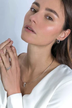 ZINZI zilveren luxe cross-over ring bolletjes glad witte zirconia's ZIR2141