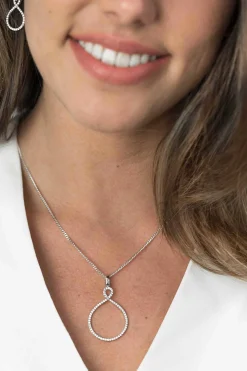 ZINZI zilveren luxe hanger infinity wit ZIH1893 (zonder collier)
