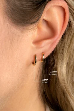 ZINZI zilveren luxe oorringen extra 14K geel verguld glad 10x2mm ZIO2261G