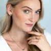 ZINZI zilveren luxe oorringen cross-over bicolor met witte zirconia's 16x6mm ZIO2240