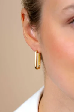 ZINZI zilveren luxe oorringen 14K geel verguld 24x3mm ovale vorm ZIO2223G