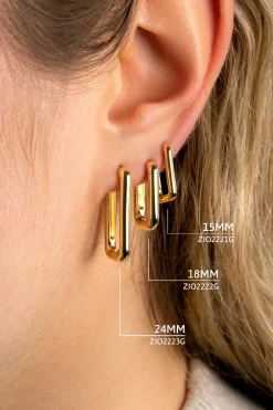 ZINZI zilveren luxe oorringen 14K geel verguld 18x3mm ovale vorm ZIO2222G
