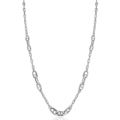 ZINZI zilveren marine schakel ketting, gecombineerd met trendy grotere marine schakels 7mm breed 43-48cm ZIC2407