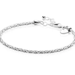 ZINZI zilveren massieve koningsschakel armband (2mm breed) 17-20cm ZIA2846