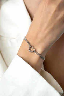 ZINZI zilveren multilook armband met gourmet schakels en open hart 16,5-19,5cm ZIA2516